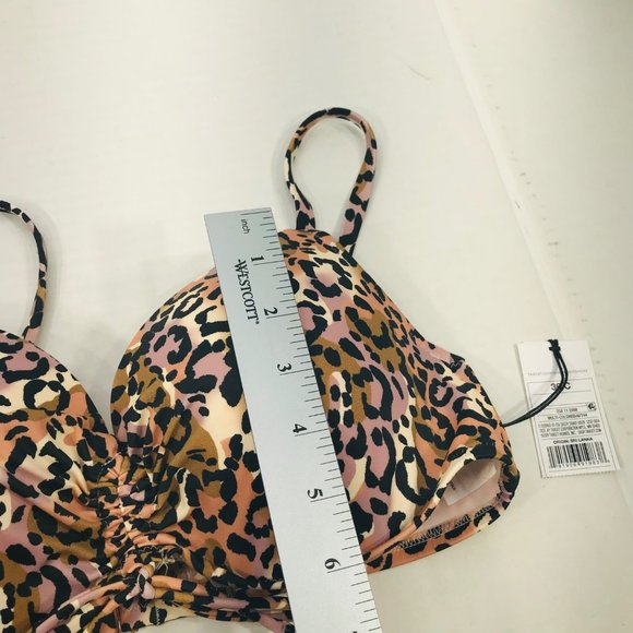 Shade And Shore Women's Sz 36C Underwire Lightly Lined Tie Front Bikini Swim Top - Picture 11 of 13